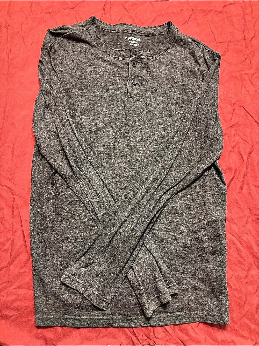 J.CREW Long Sleeve Henley in Gray Size Medium Like New